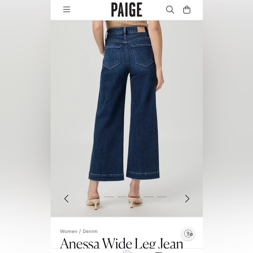 Paige Anessa Wide Leg Jean Size 33 - Picture 4 of 16